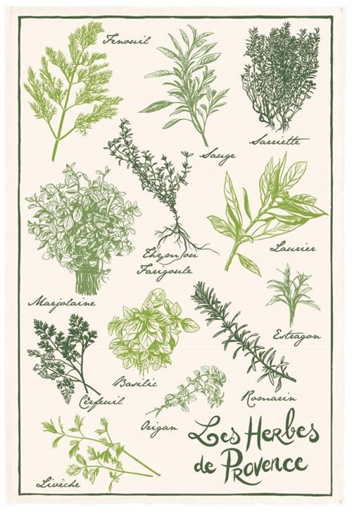 Torchon les herbes de Provence Winkler