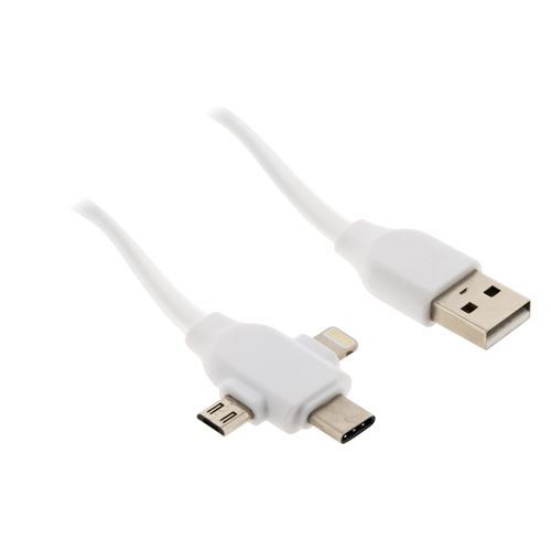 C&acirc;ble triple t&ecirc;te usb, usb c, lightning