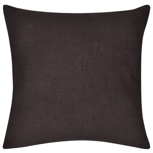 Kussenhoezen katoen 40 x 40 cm bruin 4 stuks