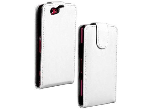 Etui blanc à rabat avec fermeture magnétique pour Sony Xperia Z1 Compact