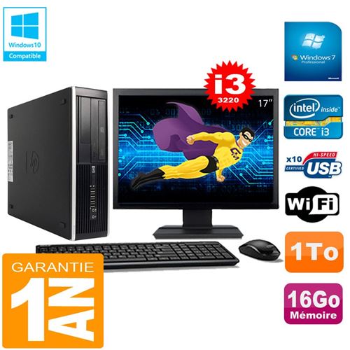 Pc hp compaq pro 6300 sff i3-3220 16go 1to graveur dvd wifi w7 ecran 17' État correct - Hewlett-Packard reconditionné disponible sur Fnac