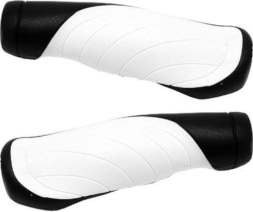 Westphal poignées Ergo 13 cm caoutchouc noir/blanc 2 pièces