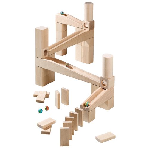 Haba set de d&eacute;part de piste de billes en bois 45 pi&egrave;ces