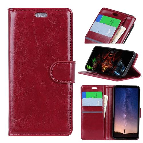 Etui en PU rouge pour Motorola Moto G7