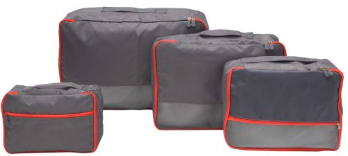 eyepower 4 Organiseurs de bagage set de 4 sacs en nylon rectangulaires S-XL Gris