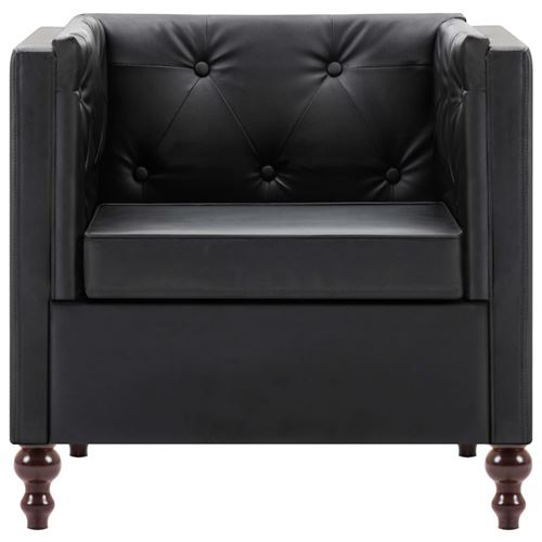vidaXL Fauteuil Revêtement en similicuir Noir