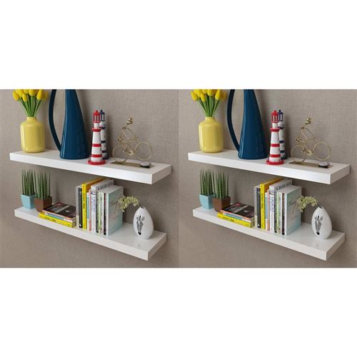 Vidaxl Blanc Étagères Murales 4Pcs 80 Cm - Image 3