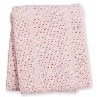 Couverture tricot rose - 1