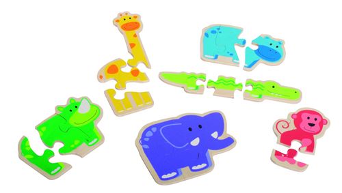 beleduc puzzles de forme animaux heureux 20,5 cm 18 pièces
