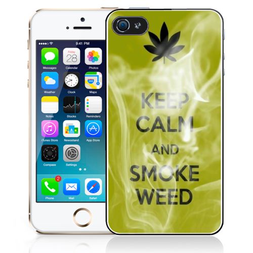 Coque pour iPhone 5C keep calm smoke weed