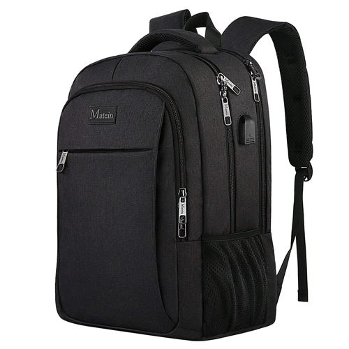 MATEIN Sac à Dos d'affaires pour Ordinateur Portable, Sac à Dos de Voyage de Chargement USB pour Les Femmes et Les Hommes, s'adap