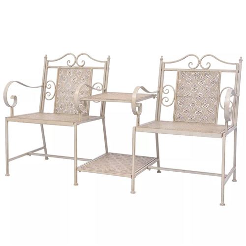 Causeuse de jardin en acier Blanc
