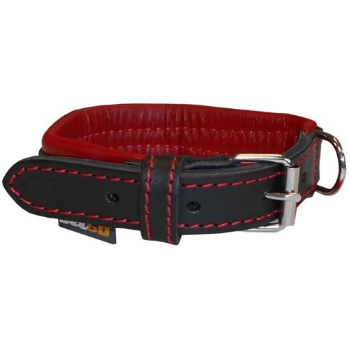 Meilleurs prix pour YAGO Collier en Cuir Noir et Rouge Souple et Reglable pour petit chien, taille S 27-35 cm