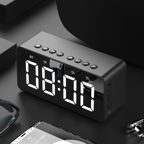BT506 Mini Bluetooth sans fil Super Bass Speaker carte TF Audio Alarm Clock Accueil