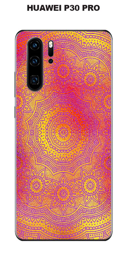 Coque Huawei P30 PRO design Mandala rosace Or & Rose
