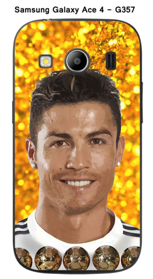 Coque TPU gel souple Samsung Galaxy Ace 4 - G357 design Ronaldo fond orangé