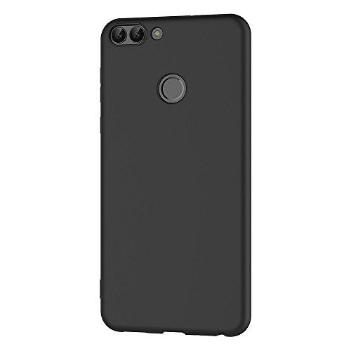AICEK Coque Huawei P Smart, Noir Silicone Coque pour Huawei P Smart Housse Huawei P Smart Noir Silicone Etui Case (5,65 Pouces)