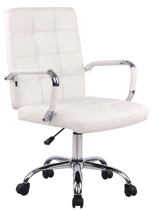 Chaise de bureau Deli Pro similicuir , Blanc