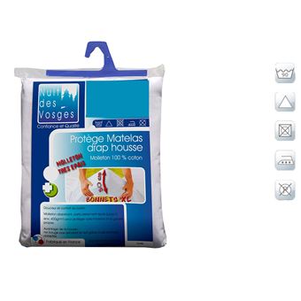 Protège matelas absorbant coton 400 gr/m2  bonnets 30 cm achille 180x200 - 1