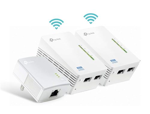 TP-Link TL-WPA4220T KIT - CPL 600 Mbps avec 2 Ports Ethernet, 1 CPL Filaire + 2 CPL Wi-Fi - étendez votre connexion Internet dans chaque pièce de la maison