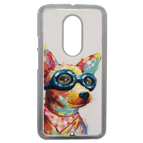 Coque Peinture Chihuahua À Lunette Compatible Motorola Moto X2 Transparent