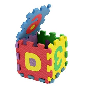 Tapis pour enfant GENERIQUE 36 Pcs Puzzle tapis mousse bébé alphabet et  chiffres 16x16 cm enfant bas âge