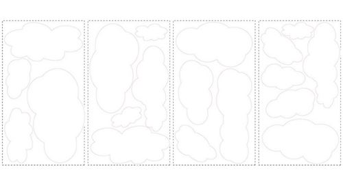 RoomMates stickers muraux nuages vinyle 19 pièces blanc