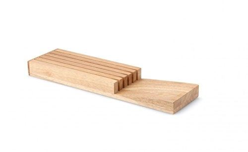 Continenta bloc à couteaux pour tiroir en bois de caoutchouc couteaux support, tiroirs bloc à couteaux pour 5 couteaux, dimensio