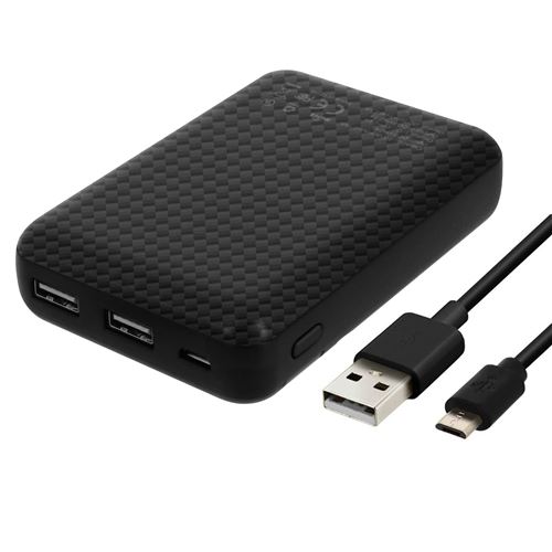 Batterie Externe Universel 2 USB 4.2A 10.000mAh Design Carbone Akashi - Noir