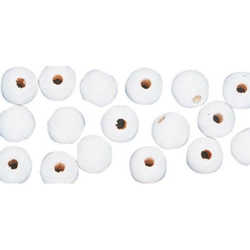 Perle en bois blanc ronde Ø 8 mm 82 pièces - rayher