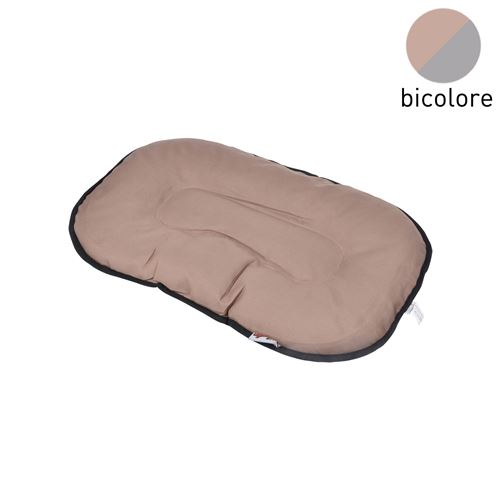 coussin flocon 61cm bicolore taupe/gris