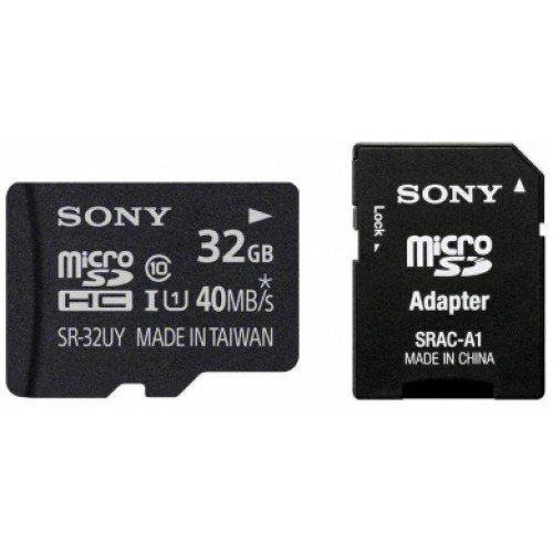 Sony SR32UYA-PHOTODE 32GB Micro SD-Card mémoire Flash 32 Go MiniSDHC Classe 10 - Mémoires Flash (32 Go, MiniSDHC, Classe 10, 40 Mo/s, Noir)