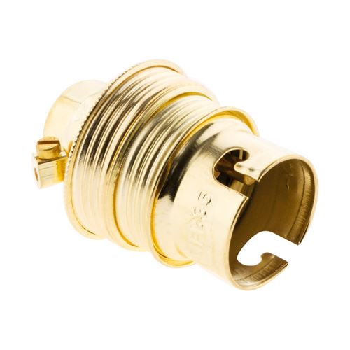 Douille B22 en acier laitonn&eacute; double bague borne de terre