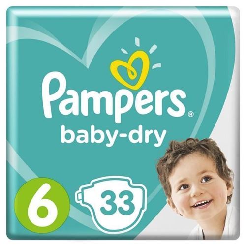 Pampers Baby-dry Taille 6, 13-18 Kg, 33 Couches - Geant