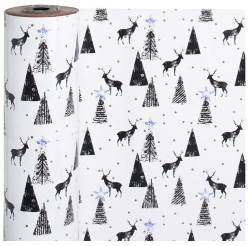Vivi Gade cerf papier d'emballage 50 cm x 100 m blanc/noir