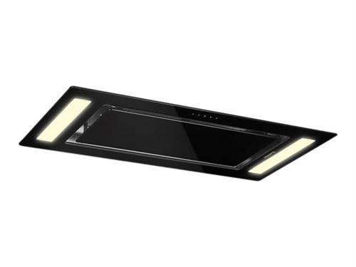 Klarstein Remy Hotte De Plafond Type Îlot 90Cm - Débit D'Air 620M³/H - Eclairage Led -Design Verre - Classe A