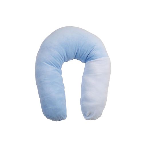 Coussin d'allaitement en velours déhoussable - Bleu