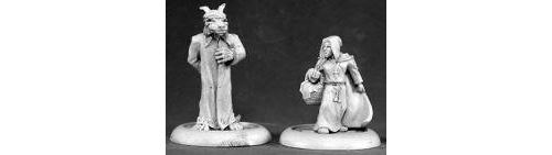 Reaper Miniatures Red Riding Hood and Big Bad Wolf 50073 Chronoscope Figure