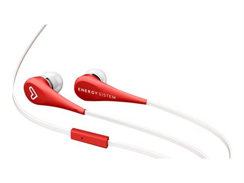 Energy Style 1+ - In-ear hoofdtelefoons met micro - inwendig - met bekabeling - 3,5 mm-stekker - rood