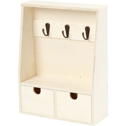 Creotime armoire à clés en bois 28,5 x 22 cm