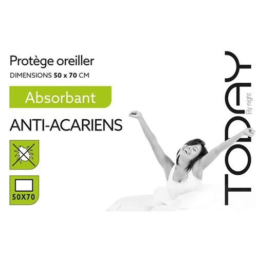 Protection oreiller en coton absorbant 50 x 70 cm Anti-Acariens