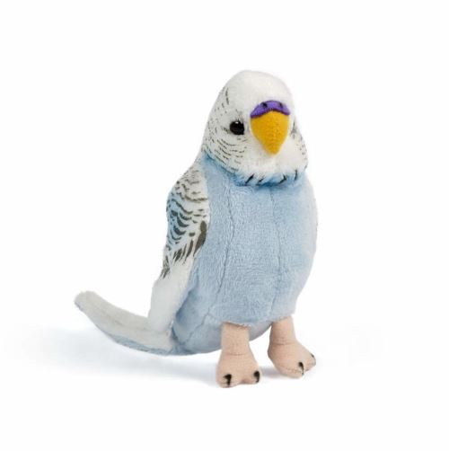 Peluche 20 cm perruche bleue - living nature - peluche licence oiseau
