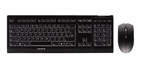 Ensemble Clavier et Souris Cherry B. Unlimited AES sans Fil avec connecteur USB Noir