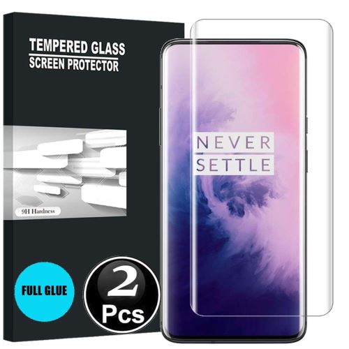 OnePlus 7T Pro Vitre protection d'ecran en verre trempé incassable protection integrale Full 3D Tempered Glass FULL GLUE - [X2-Clear]