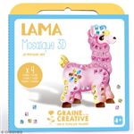 Kit Graine Créative 4 cartes mosaïque 3D lama