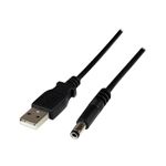 StarTech.com Câble d'alimentation USB vers connecteur annulaire de type N - Cordon CC USB vers 5,5 mm 5 V - 1 m - Câble d'alimentation - USB (alimentation uniquement) (M) pour DC jack de 5,5 x 2,5 mm (M) - 1 m - moulé - noir - pour P/N: HDBOOST