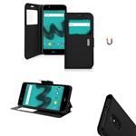 Étui Portefeuille Pour Wiko WIM Lite - Style Flip - Similicuir Noir - 3 Fentes Cartes - Livraison Rapide D'Allemagne