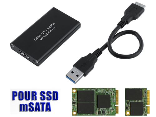 Boitier Pour SSD mSATA Liaison USB 3.0 SUPERSPEED Liaison USB 3.0 SUPERSPEED !