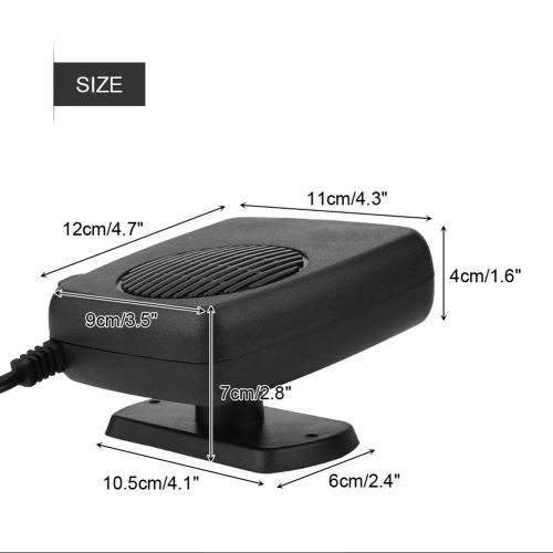 Chauffage Voiture 12V 150W Portable - Fonction Chauffage Et Ventilateur - Base Rotative 360° - Pour Dégivrage Pare-brise