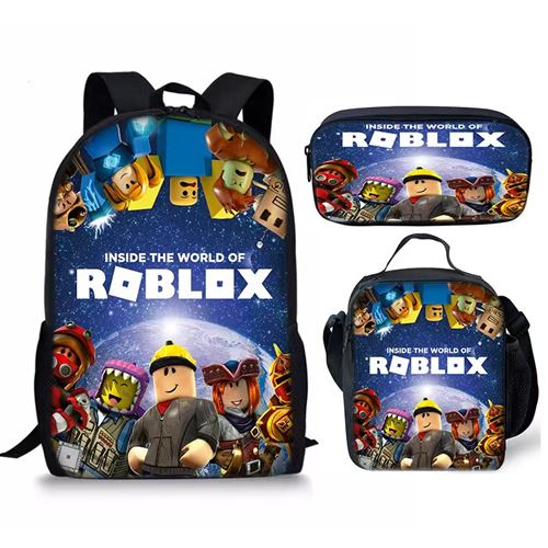 Lot de 3 pièces Sac à Dos, Trousse à crayons, Sac à Bandoulière Roblox pour Garçon (SD2041) Multicolore